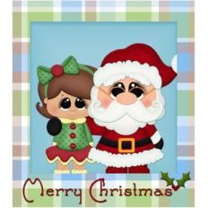 sitting with santa brunette girl