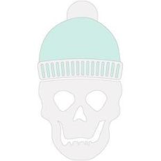 hit the slopes skull wearing a beanie