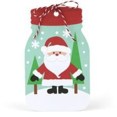 santa claus mason jar tag