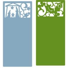 flat letter-size card set - nativity and holly