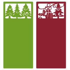 flat letter-size card set - christmas trees