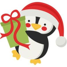 penguin holding present