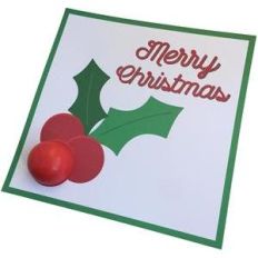 holly and berries lip balm card