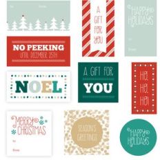 modern holiday christmas gift tags
