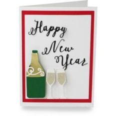 happy new year champaign bottle folded card