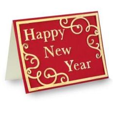 happy new year flourish folded card