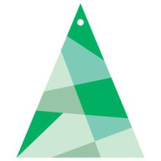 faceted triangle tree ornament tag