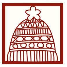 scandi hat papercut card