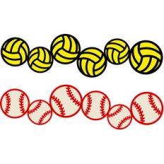 baseball volleyball borders