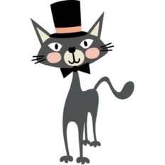 happy mew year top hat cat