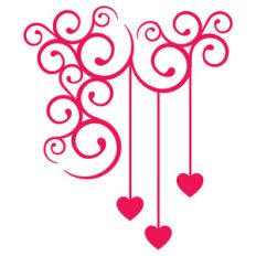 heart drop corner flourish