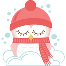 girl owl in snow