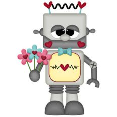 valentines robot with flowers
