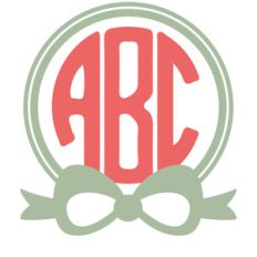  round ribbon monogram
