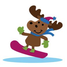 snowboarding moose