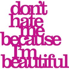 'don't hate me because i'm beautiful' phrase