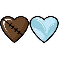football and swim hearts set