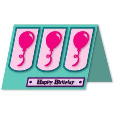 happy birthday 3 balloon card