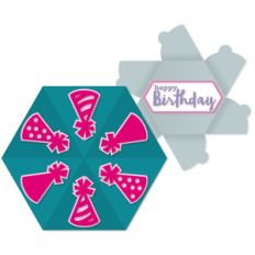 party hat hex-flap card
