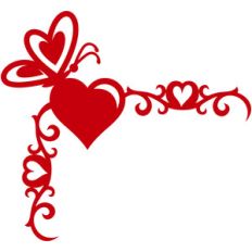 butterfly hearts corner