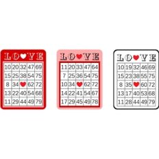 bingo card set - love