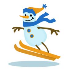 skiing snowman