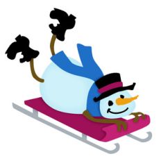 sledding snowman