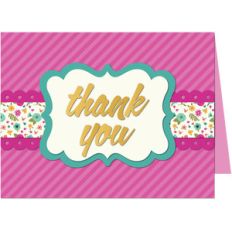 bracket label thank you card