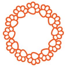 paw print circle frame