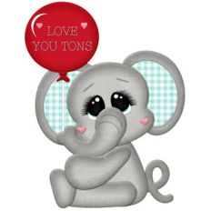 elephant with love you tons balloon