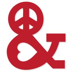 peace and love ampersand