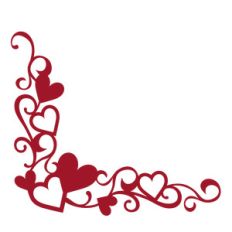 corner flourish heart border - chunky