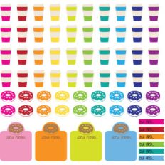 coffee donuts planner tabs