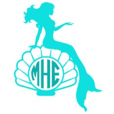 mermaid sea shell monogram frame