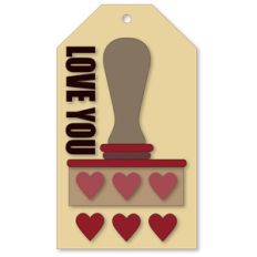hearts handle stamp tag