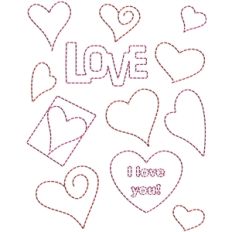 stitching templates - love