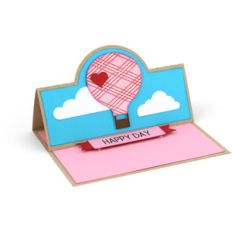 a2 easel card hot air balloon happy day