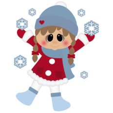 girl playing in snow