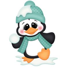 penguin throwing snowball