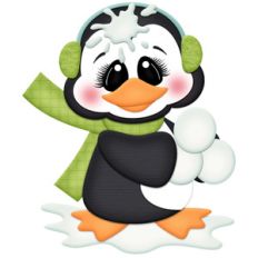 penguin in snowball fight