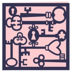 keys papercut card