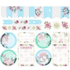messy floral planner stickers
