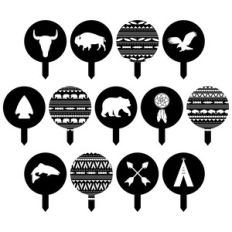 tribal cupcake toppers