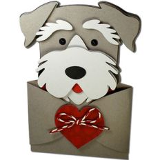 schnauzer hug gift card holder
