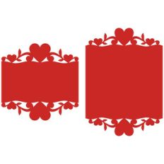 5x5 and 5x7 hearts flourish background