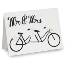 tandem bicycle folded wedding card
