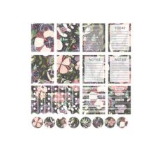 watercolor floral pattern planner stickers- slate