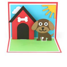 a2 dog + dog house pop up card