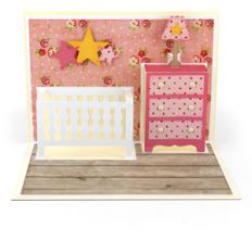 5x7 baby crib pop up card