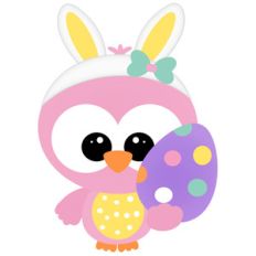 easter owl holding egg